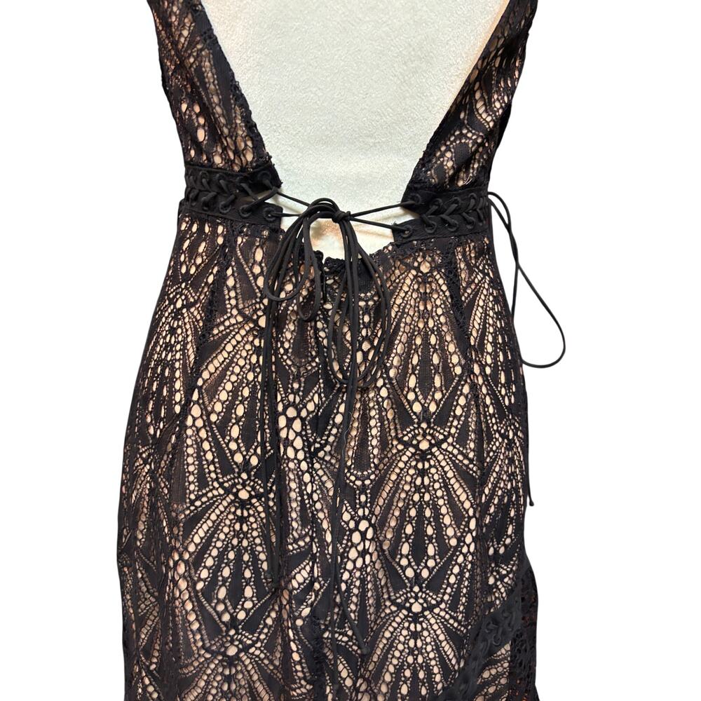 For Love and Lemons Black Lace Mini Dress Size L - Picture 5 of 16